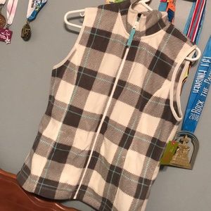 BNWT JC Penney S Fleece Plaid Vest